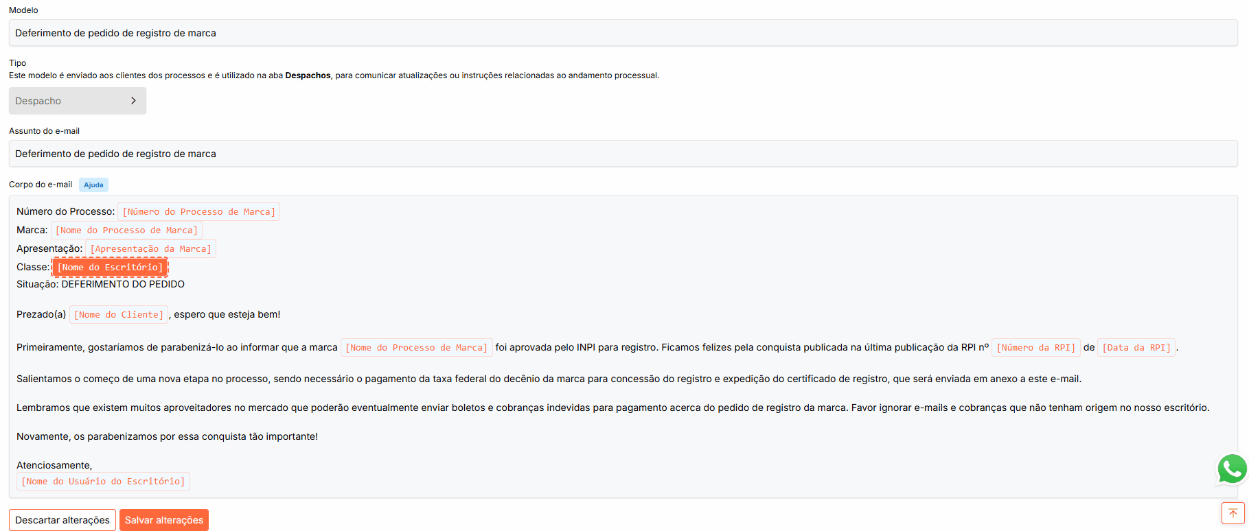 Demonstração de envio de e-mails no sistema Velador