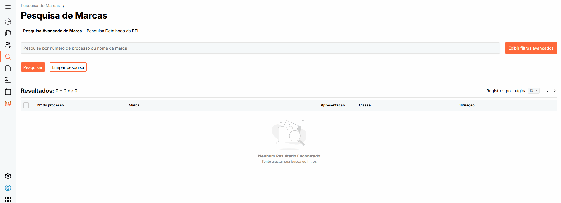 Demonstração da velocidade de busca no Velador